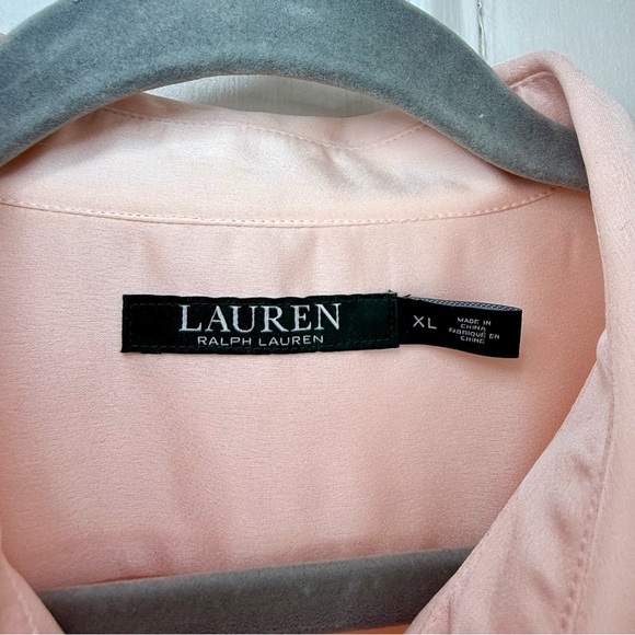 LAUREN Ralph Lauren Pale Pink Satin Blouse - XL - Picture 4 of 4